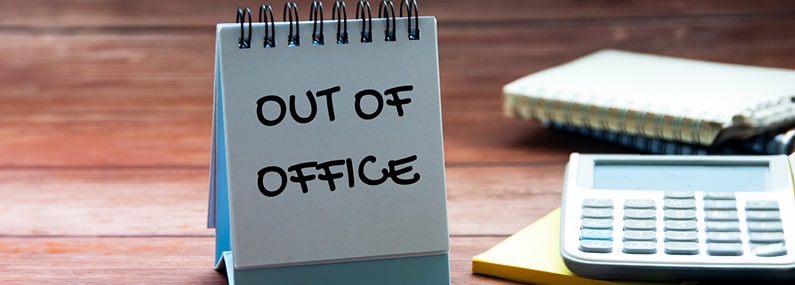 out of office message